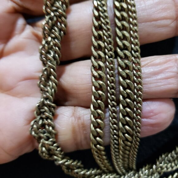 Womens Fashion Gold Tone Wheat Chain Rhinestone Collar Necklace W/ Spring Ring - Picture 8 of 8